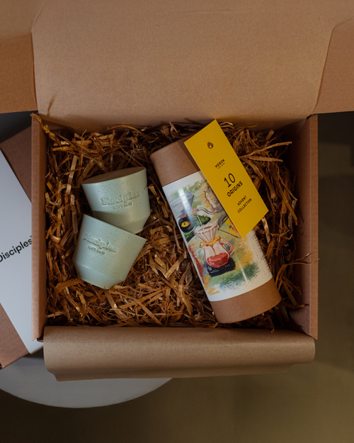 disciples coffee gift set - 2 cups + meron advent collection (200g)